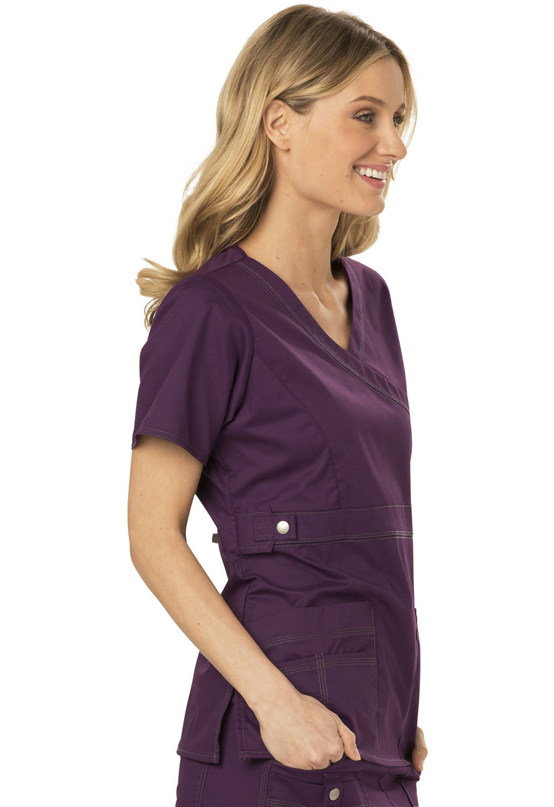 dickies scrubs women's gen flex mock wrap shirt