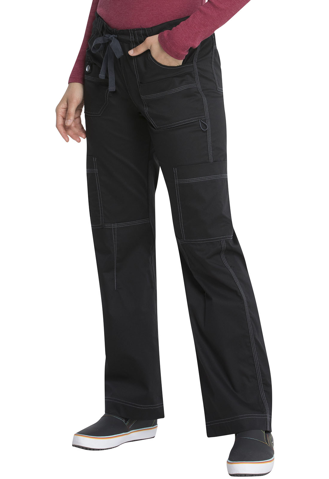 low rise black cargo pants