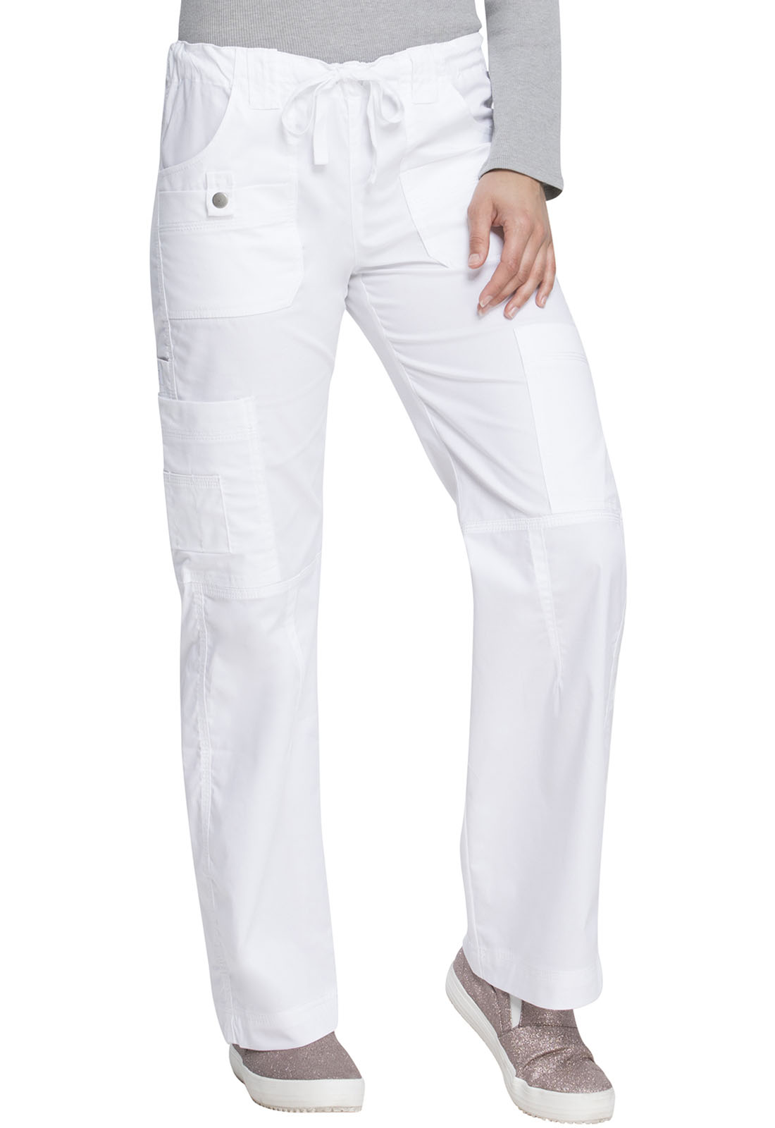 white low rise cargo pants