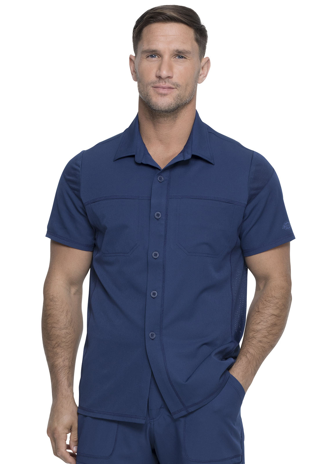 navy collared shirt