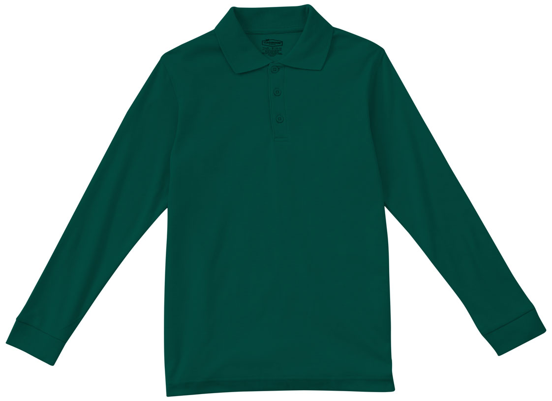 Classroom School Uniforms Girls Youth Unisex Long Sleeve Interlock Polo