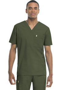 Code Happy Men's V-Neck Top Olive (16600A-OLCH)