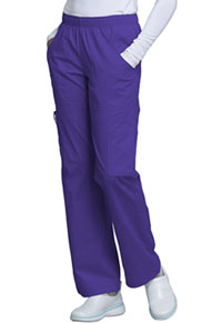 Cherokee Workwear Mid Rise Pull-On Cargo Pant Grape (4005-GRPW)