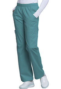 Cherokee Workwear Mid Rise Pull-On Cargo Pant Teal Blue (4005-TLBW)