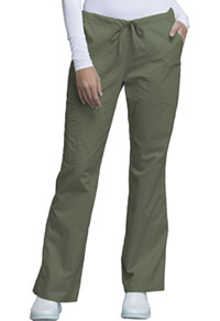 Cherokee Workwear Mid Rise Drawstring Cargo Pant Olive (4044-OLVW)