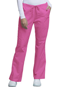 Cherokee Workwear Mid Rise Drawstring Cargo Pant Shocking Pink (4044-SHPW)