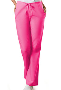 Cherokee Workwear Natural Rise Flare Leg Drawstring Pant Shocking Pink (4101-SHPW)