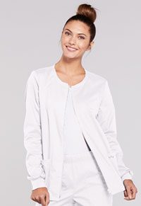 Cherokee Workwear Zip Front Jacket White (4315-WHTW)
