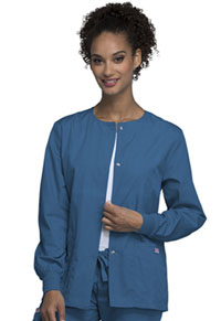 Cherokee Workwear Snap Front Warm-Up Jacket Caribbean Blue (4350-CARW)