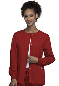 Cherokee Workwear Snap Front Warm-Up Jacket Red (4350-REDW)