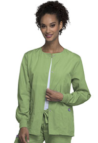 Cherokee Workwear Snap Front Warm-Up Jacket Sage Green (4350-SAGW)