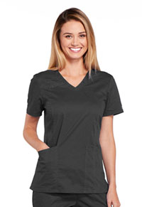 Cherokee Workwear V-Neck Top Pewter (4710-PWTW)