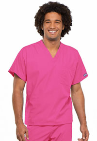 Cherokee Workwear Unisex V-Neck Tunic Shocking Pink (4777-SHPW)