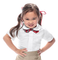 Classroom Uniforms Preschool Short Sleeve Peter Pan Blouse White (57320-WHT)