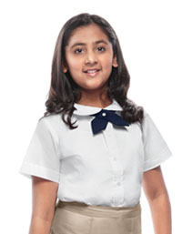 Classroom Uniforms Girls Short Sleeve Peter Pan Blouse White (57322-WHT)