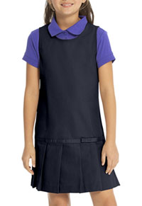 Real School Uniforms Drop Waist Jumper w/Ribbon Bow Navy (64233-RNVY)