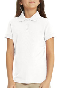 Real School Uniforms Short Sleeve Fem-Fit Polo White (68002-RWHT)