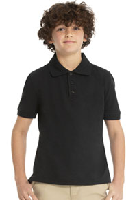 Real School Uniforms Short Sleeve Pique Polo Black (68112-RBLK)
