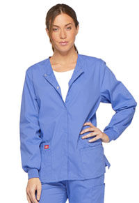 Ciel Blue Dickies Scrubs EDS Essentials Snap Front Warm Up Jacket DK305 CIPS