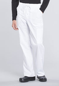 Cherokee Workwear Men's Tapered Leg Fly Front Cargo Pant White (WW190-WHT)