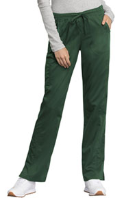 Cherokee Workwear Mid Rise Straight Leg Drawstring Pant Hunter Green (WW235AB-HUN)