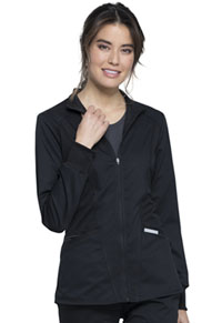 Cherokee Workwear Zip Front High-Low Jacket Black (WW301-BLK)