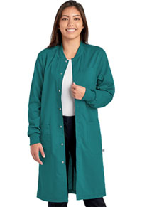 Cherokee Workwear Unisex 40 Snap Front Lab Coat Teal Blue (WW350AB-TLB)