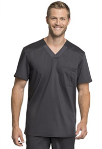 Cherokee Workwear Men's Tuckable V-Neck Top Pewter (WW755AB-PWT)