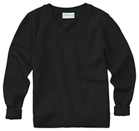 Classroom Uniforms Youth Unisex Long Sleeve V-neck Sweater Black (56702-BLK)