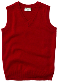 Classroom Adult Unisex V-Neck Sweater Vest (56914-RED) (56914-RED)