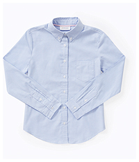 Classroom Uniforms Girls Long Sleeve Oxford Shirt Light Blue (57412-LTB)