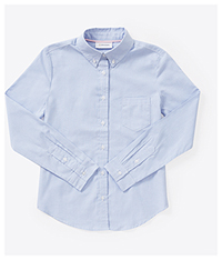 Classroom Uniforms Juniors Long Sleeve Oxford Shirt Light Blue (57414-LTB)