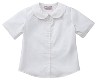 Classroom Uniforms Girls Short Sleeve Peter Pan Blouse White (57552-WHT)