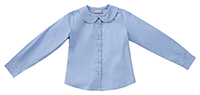 Classroom Uniforms Girls Long Sleeve Peter Pan Blouse Blue (57882-BLUU)