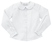 Classroom Uniforms Girls Long Sleeve Peter Pan Blouse White (57882-WHT)