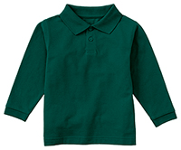Classroom Uniforms Preschool Long Sleeve Pique Polo Hunter Green (58350-SSHN)