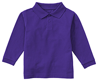 Classroom Uniforms Adult Unisex Long Sleeve Pique Polo Dark Purple (58354-DKPR)