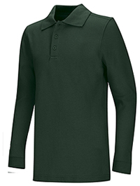 Classroom Uniforms Adult Unisex Long Sleeve Pique Polo Hunter Green (58354-HUN)