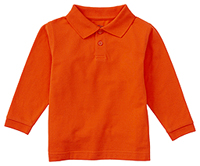 Classroom Uniforms Adult Unisex Long Sleeve Pique Polo Orange (58354-ORG)