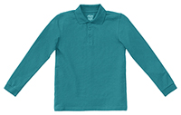 Classroom Uniforms Adult Unisex Long Sleeve Pique Polo Teal Blue (58354-TEAL)