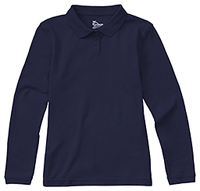 Classroom Uniforms Junior Long Sleeve Fitted Interlock Polo SS Navy (58544-SSNV)
