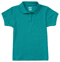 Classroom Uniforms Girls Short Sleeve Fitted Interlock Polo Teal Blue (58582-TEAL)