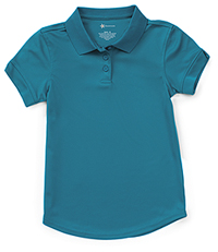 Classroom Uniforms Girls Short Sleeve Moisture Wicking Polo Teal Blue (58632-TEAL)