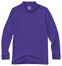 Classroom Uniforms Youth Unisex Long Sleeve Interlock Polo Dark Purple (58732-DKPR)