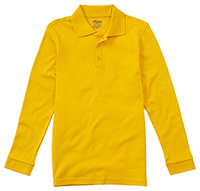 Classroom Uniforms Youth Unisex Long Sleeve Interlock Polo Gold (58732-GOLD)