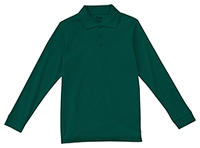 Classroom Uniforms Adult Unisex Long Sleeve Interlock Polo Hunter Green (58734-SSHN)