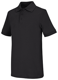 Classroom Uniforms Youth Unisex Short Sleeve Interlock Polo SS Black (58912-SSBK)