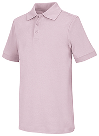Classroom Uniforms Adult Unisex Short Sleeve Interlock Polo Pink (58914-PINK)