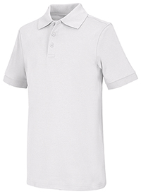 Classroom Uniforms Adult Unisex Short Sleeve Interlock Polo SS White (58914-SSWT)