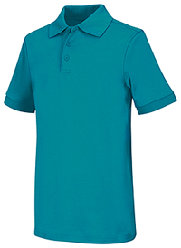 Classroom Uniforms Adult Unisex Short Sleeve Interlock Polo Teal Blue (58914-TEAL)